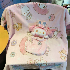 Cute Portable Flannel Blanket for Student Children Office Nap Air Conditioned Roll up Small Blanket Cartoon Warm All Seasons