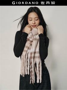 Warm Plaid Tassel Scarf Womens Autumn Winter Korean Style Shawl Giordano Brand Soft Comfortable Polyester Fiber Long Rectangle