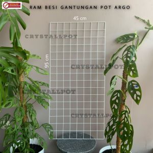 RAM besi putih pot bunga gantung gantungan pot argo - RAM BESI 45 X 95