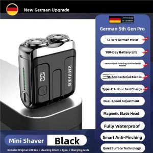MONLEYTA | Portable Electric Shaver For Men Travel Size No Beard Left Shaving Razor Steel Blade Dry Wet Use Quick Charge Compact Design