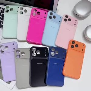 Genuine Glass Glossy Hard Shockproof Case for iPhone 17 16 15 14 13 12 11 Pro Max Plus Macaron Candy Color Cover for iPhone Air
