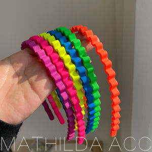 สีเรืองแสง Hairband เกาหลี Dongdaemun Matte Simple Curved Wave Pressed Hairnet สาวยอดนิยม Fine คลิปผม