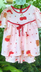 Bộ tole bé gái tay ngắn quần ngắn bo thun từ 10-35kg Thiên DiStore - Kiểu babydoll