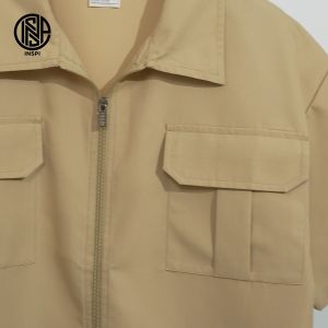 INSPI Boxy Polo with Pockets for Men Full Zipper Breathable Premium Korean Top for Women Collection Menswear Casual Polo