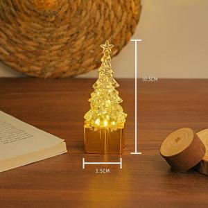 NEW [New] Crystal Christmas Tree Night Light Warm LED Glow Gift Shaped Base For Xmas Home Holiday Decorations