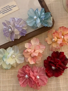 🔥Cadia👍Sweet Girls Beautful Phalaenopsis Flower Hairpin Clips Side Bangs Clip Hair Accessory Fashion Beach Holiday Artifact Flower Hairpin Clips