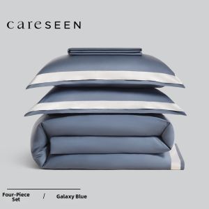 KANGERXIN | Luxury High-End Color Contrast Border 100s Egyptian Cotton 4-Piece Set