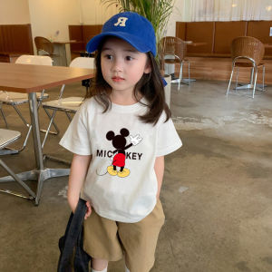 Girls Cotton T-Shirt Short Sleeve round Neck Base Shirt Summer New Arrival Pure Cotton Half Sleeve Baby Top for Kids 3-12 Years Old