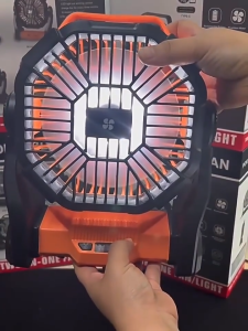 High Power Solar Electric Fan 5200mAh Rechargeable Portable Multifunctional Outdoor Electric Fan