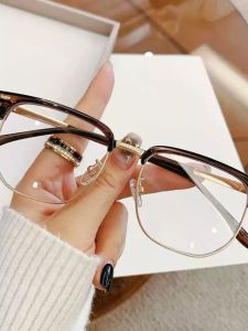 Sven Handsome Browline Half-Rim Glasses Ins Good-looking Make Your Face Look Smaller Myopic Anti Blue-Ray Glasses Can Be Equipped with Degrees