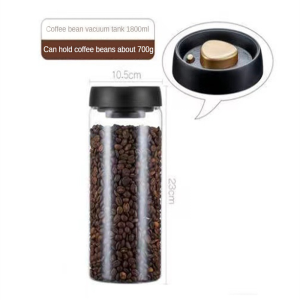 Coffee Bean Storage 1pack Container Airtight Lid Sealed with Press-Down Vacuum Glass Coffee CanisterFood StorageCoffeeTea