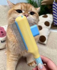 Lovinland Pet Cat Grooming Comb Professional Open Knot Pet Hair Removal Brush Durable Self Cleaning Dog Cat Grooming Brush