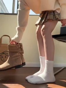 Size 35-40 Womens Coarse Heel Middle Top Boots Casual School Student Shoes Retro Suede Knight Boots