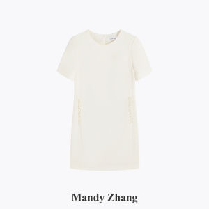 White Beaded Sequin Light Luxury Summer Sleeveless Dress