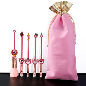 5pcs Kawaii Lotso Makeup Brush Set Cosplay Makeup Brush Face Cosmetic Powder Highlight Blending Eyebrow Eyeshadow Brush Girl