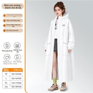 WEICHENGNEI | Áo Mưa Mặc Một Người  Dài Toàn Thân Có Dây Kéo Và Nút Chống Thấm Nước Toàn Diện Nhiều Màu Cho Nam Nữ