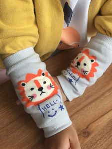 Thickened Short Knitted Cotton Elastic Sleeve Covers Baby Cartoon Protective Arm Covers Short Knee Protectors for Toddlers