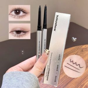 Dorisna 1/2Pcs Waterproof Black Brown Eyeliner Gel Pencil Ultra-fine Matte Quick Dry Eyeliner Pen Makeup Super Smoothing