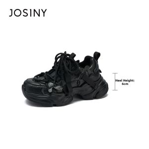 Josiny | Black Thick Sole Soft Bottom Leisure Shoes