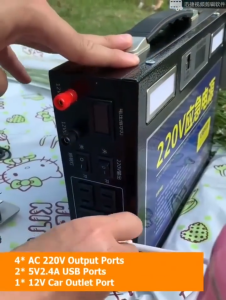 220V/500W Portable Power Station 180000mAh Power Multi-Function Big Capacity Power With Solar Panel Power Bank