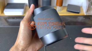 Milk Jug Stainless 420 ml with Silicone Pitcher Kopi Susu Late Art Handless Karet Rubber Hitam