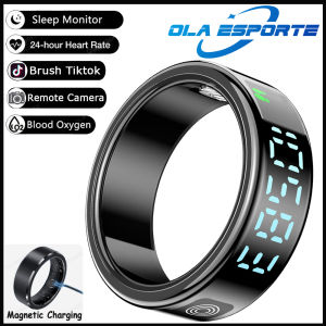 Smart Ring For Men Women LED Display Screen Heart Rate Blood Oxygen Monitoring Multi Sport Modes IP68 & 5ATM Waterproof Pk SR08