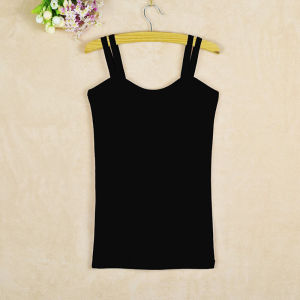 Áo Ba Lỗ Cotton Ôm Vừa Vặn Thời Trang Thu Đông Cho Nữ Áo Ba Lỗ Cotton Màu Trơn Có Dây Đeo Hai Vai Áo Ba Lỗ Hở Lưng