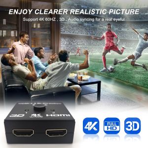 4K Bidirectional HDMI Switcher HDMI 2.1 Switcher 2 Ports 2 In 1 Out 1 In 2 Out Distributor Supports Xbox PS4 PS3 Laptop PCTV Box