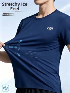 Custom Logo Elastic Icy Silk T-Shirt Work Uniform