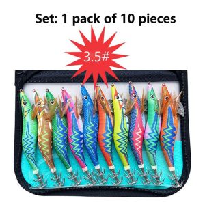 Shining Wooden Shrimp Bait Squid Lure Fake Fish Baits Fishing Supplies New Easy Shiner Artificial Bait Kit Lures Fishing Goods