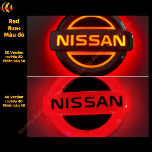 Nissan 5D & 4D Car LED Emblem Logo Badge Light - Illuminated Car Logo - Fits Front or Rear - Replace Original Logo - Fits Nissan Tiida X-Trail Livina Cedric