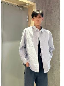 Japanese Style Stripe Shirt Mens Spring and Autumn Style 2024 New Preppy Style Long Sleeves Clothes Teenager Feeling Handsome Shirt Coat