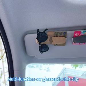 Multi-Functional Magnetic Glasses Clip Car Sunshade Dual-Pair Storage Anti-Scratch Protective Mirror for Car Interior