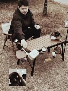 36.5×17cm Outdoor aluminum plate table side hanging net IGT table expansion bracket storage rack table extension hanging basket folding hanging rack