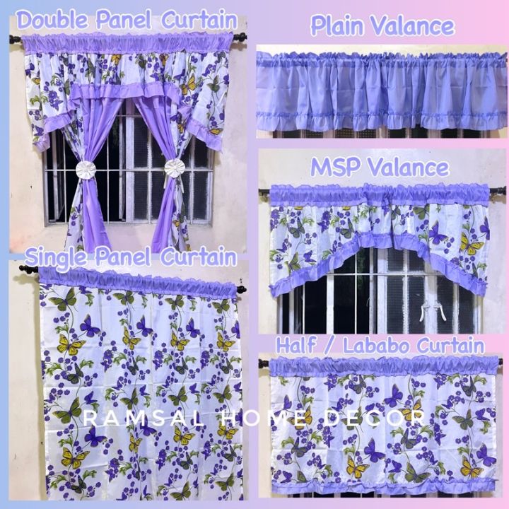 Mariposa Butterfly Set Curtains (door/window/kitchen sink/ Valancer ...