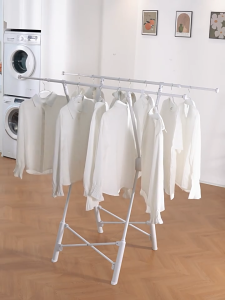 Folding Clothes Drying Rack Floor Indoor Home Balcony Quilt Drying Artifact Telescopic Clothes Drying Rod Simple Clothes Hanger Does Not Occupy Space