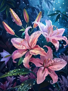 Kayou | Oil Painting By Numbers Lily Flower Kits Number Drawing Canvas DIY Pictures By Numbers Home Decor
