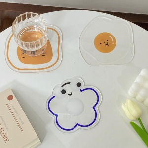 Acrylic Transparent Cup Mat Nordic Style Irregular Shape Heat Insulation Dining Pad Tabletop Props Decoration Plate