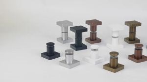 1Piece Square Solid Aluminum Glass Door Knob Single Double Back To Back Shower Enclosure Commercial Silver Matte Black Rose