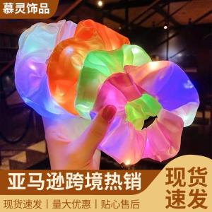 Glowing Christmas Bright Color LED Hair Ties Elastic Hair Bands Headwear Hair Accessories Fashionable Hair Bands for Women