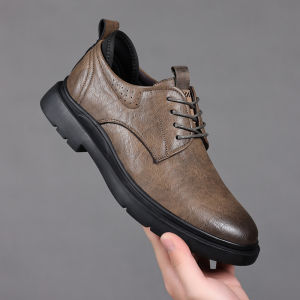 Giày Da Thường Ngày Cho Nam Đế Dày Đế Mềm Chống Mài Mòn Mùa Thu Phong Cách Anh Giày Da Thật Thời Trang Cho Bố