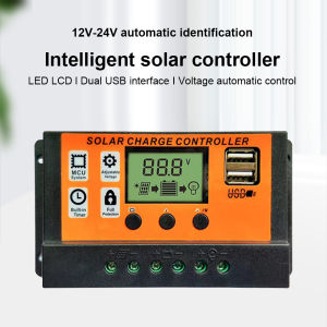 diymore | 12V/24V 80A 100A Solar Controller with LED LCD Display Solar Panel Controller Solar Panel Battery Regulator USB Port