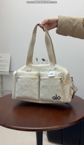 ALO Cylinder Sports Duffle Bag Waterproof Multi Pockets Handbag Removable Shoulder Strap Portable Overnight Bag Fitness Shopping Commute Bag