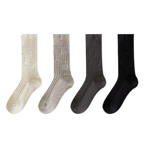 JIAZINI | Gray Spring-Autumn Cotton Mid-Calf Socks