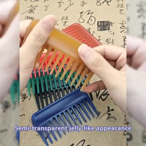 Heabety Big Teeth Heat-resistant Large Wide Tooth Comb Detangling Hairdressing Comb Multicolor Flat Comb Hair Salon Styling Tool