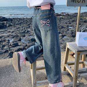 Girls Loose Casual Jeans Autumn Fashion Childrens Pants Little Girl Autumn Loose Shorts Comfortable Breathable Eco-Friendly