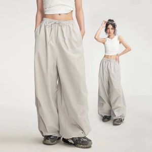 Womens High Waist Wide Leg Casual Pants Elastic Street Style Workwear Trousers Comfortable Long Pants Summer Fashion