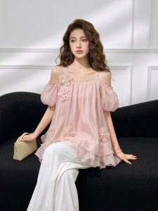 Off-Shoulder Short Sleeve Blouse Summer