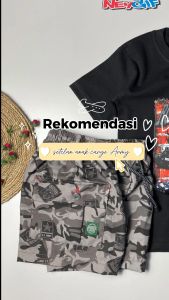 Setelan Anak Laki Laki Baju Kaos Motif Celana Cargo Loreng Army 3 4 5 6 7 8 Tahun