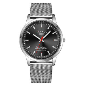 Trendy and minimalist mens watch with scale mesh strap classic casual mens ultra-thin quartz watch